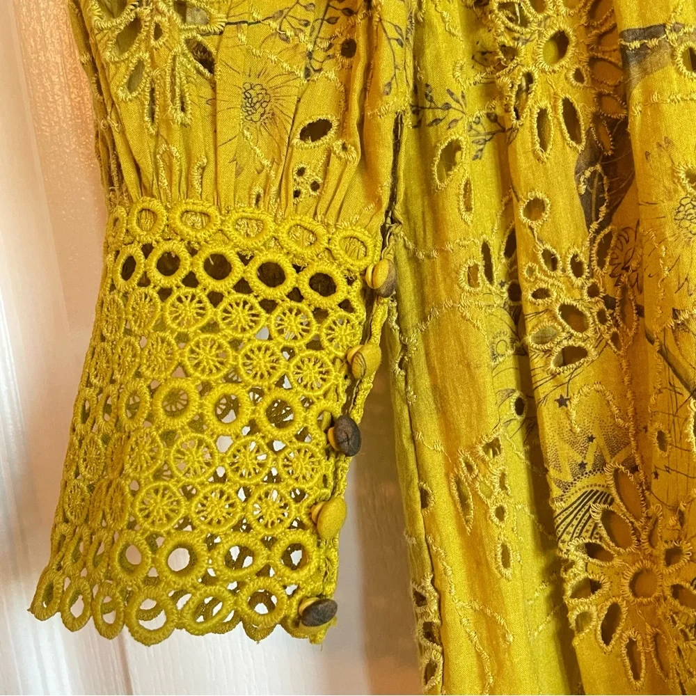 NWT ALLSAINTS Women’s Sia Demoir Broderie Dress Olive - US4 - Picture 8 of 13